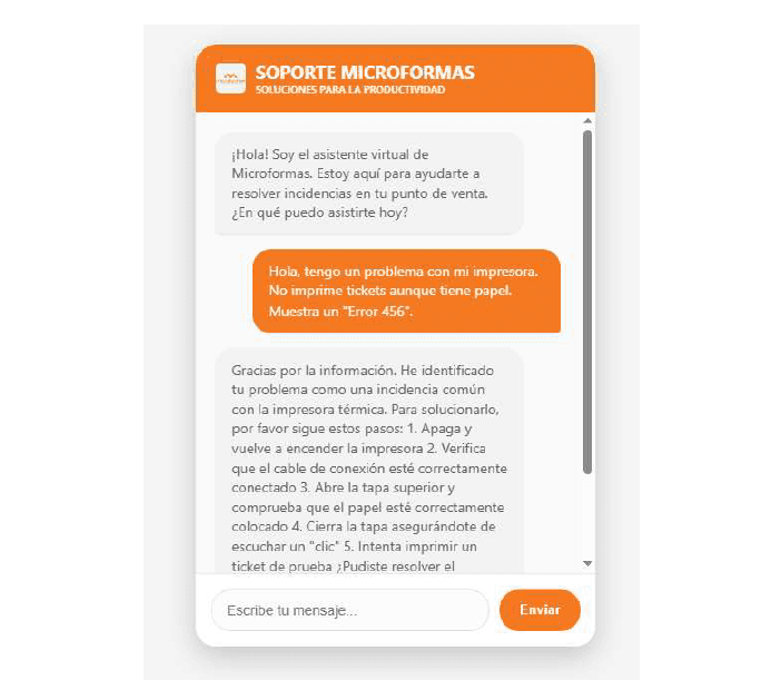 Mockup del chatbot.