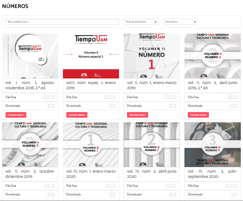 Números de la revista.